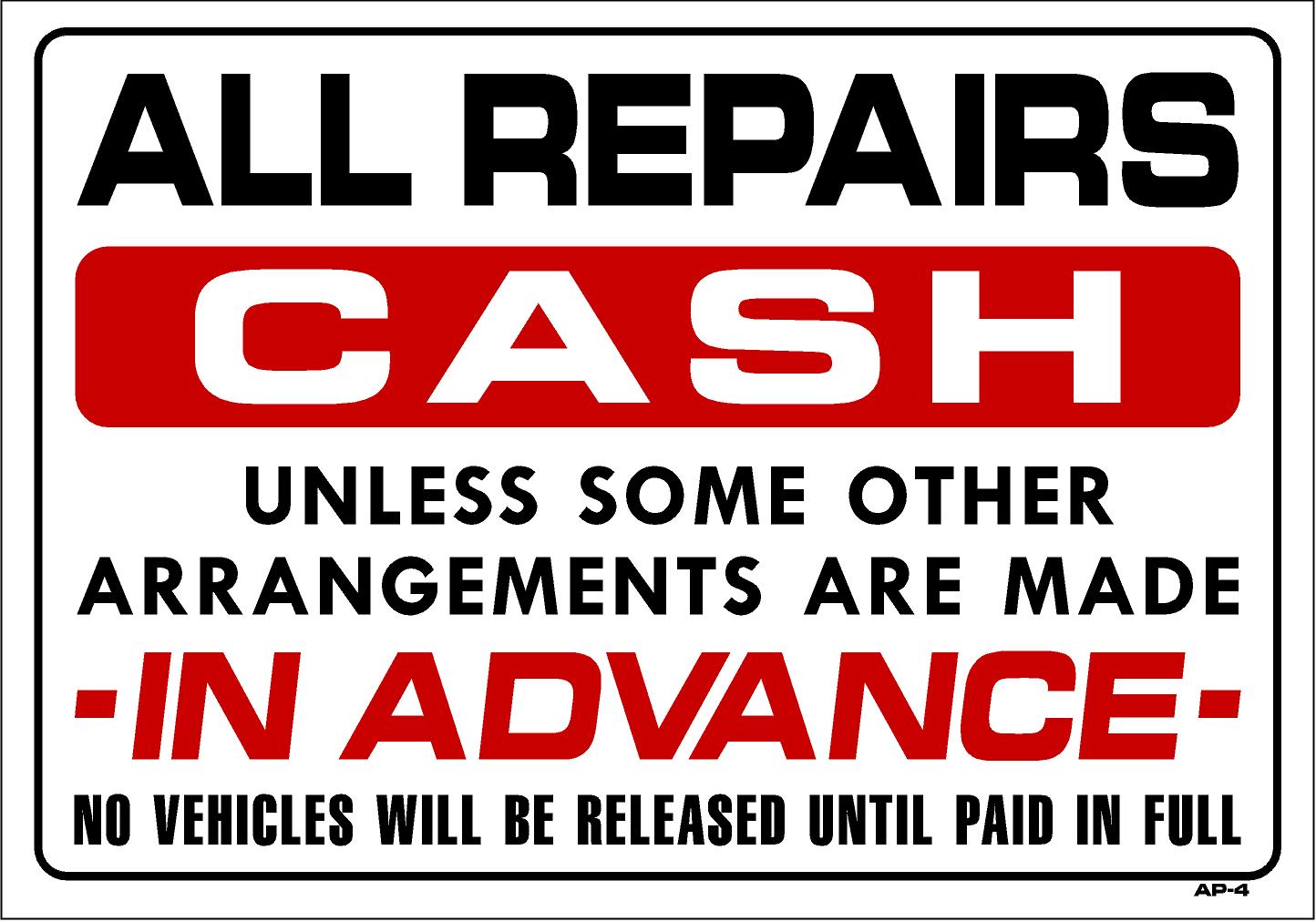 Cash in Advance AP-4 14"x20"