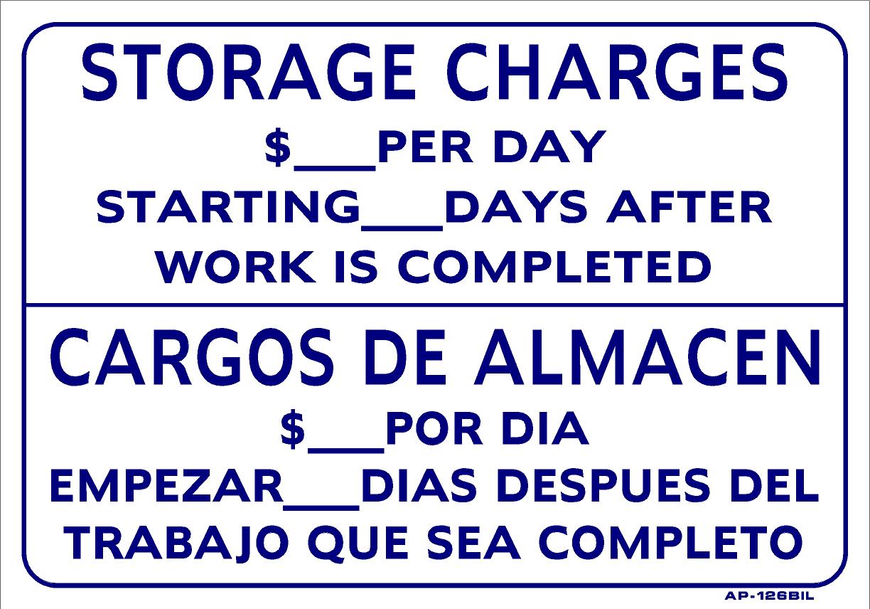 Storage Charges AP-126 BIL 14"x20"