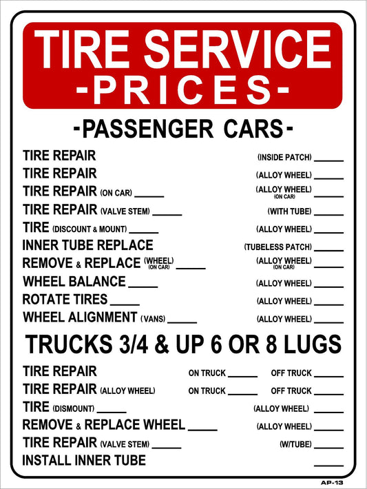Tire Services AP-13 18"x24"
