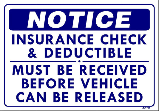 Notice Insurance AP-17 14"x20"