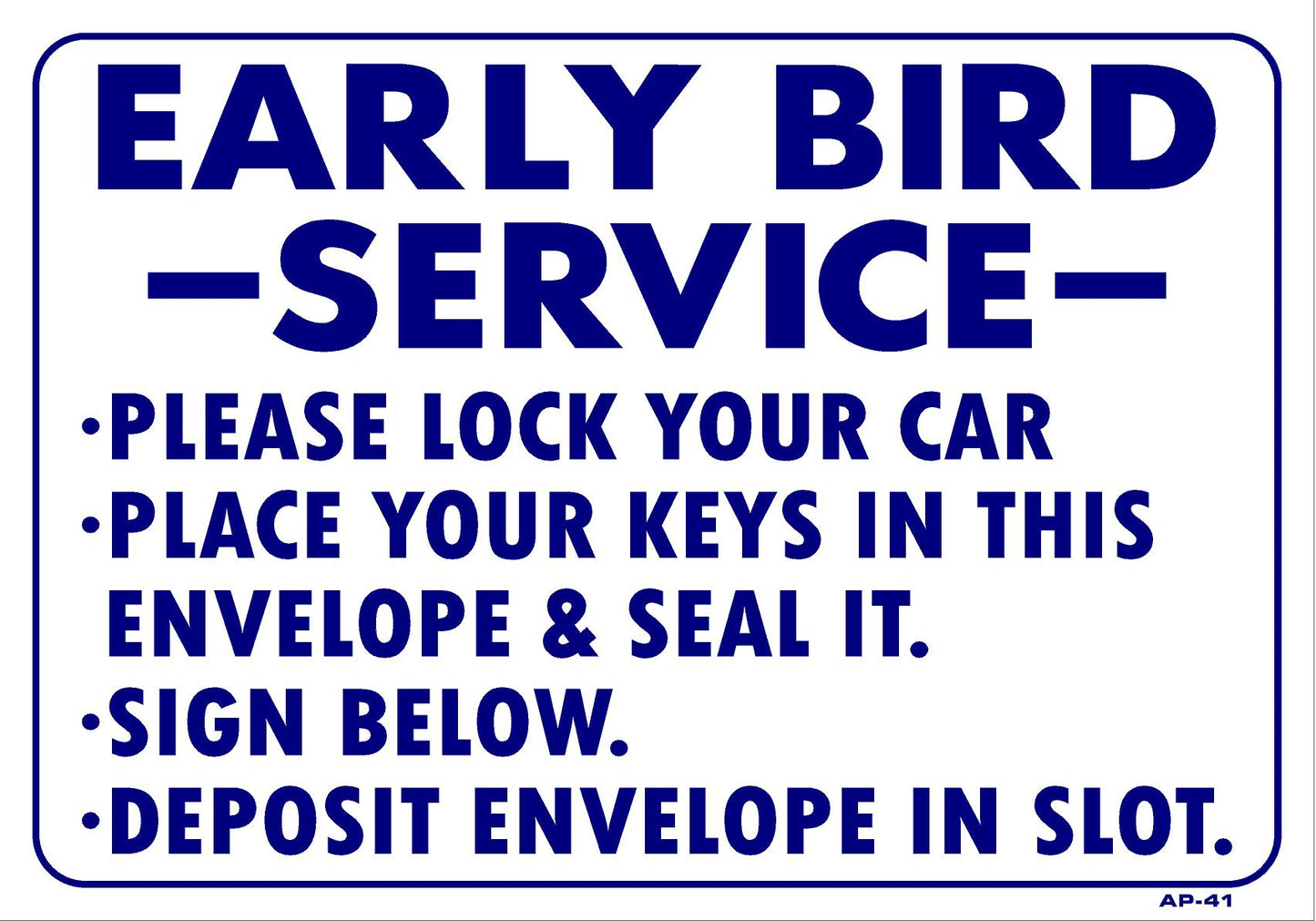 Early Bird Service AP-41 14"x20"