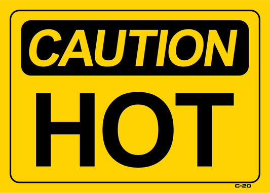 C-20 CAUTION-HOT 10x14