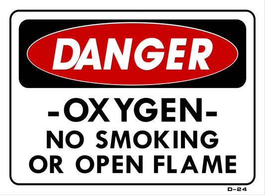 D-24 DANGER-OXYGEN-NO SMOKING 10x14