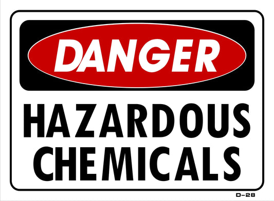 D-28 DANGER-HAZARDOUS CHEMICALS 10x14