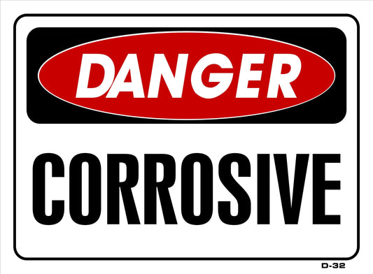 D-32decal DANGER-CORROSIVE (decal) 10x14