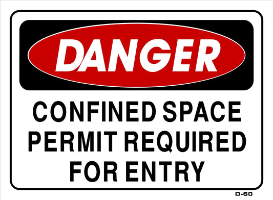 D-60 DANGER-CONFINED SPACE PERMIT10x14