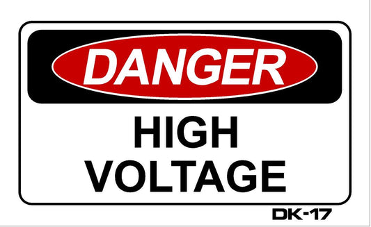 DK-17 DANGER-HIGH VOLTAGE decal 3x5