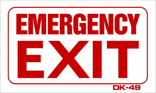 DK-49 EMERGENCY EXIT decal 3x5