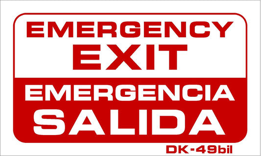 DK-49BIL EMERGENCY EXIT (BILINGUAL)