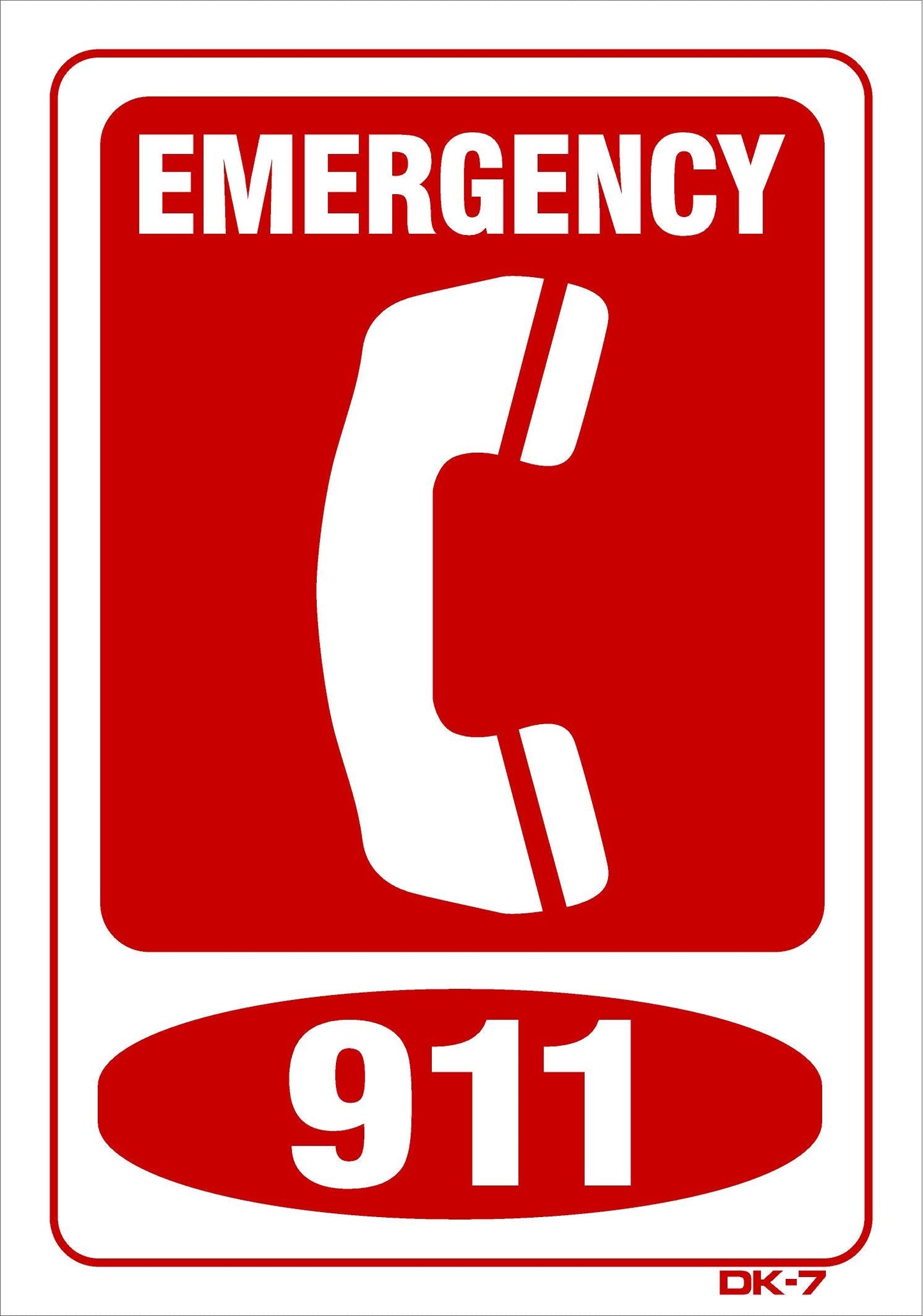 DK-7 EMERGENCY PHONE decal 10x7