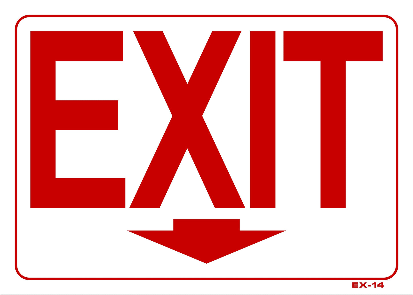 EX-14 EXIT (ARROW DOWN) 10x14