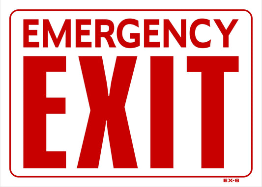 EX-6 EMERGENCY EXIT 10x14