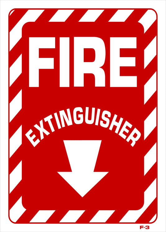 F-3 FIRE EXTINGUISHER W/STRIPS 14x10