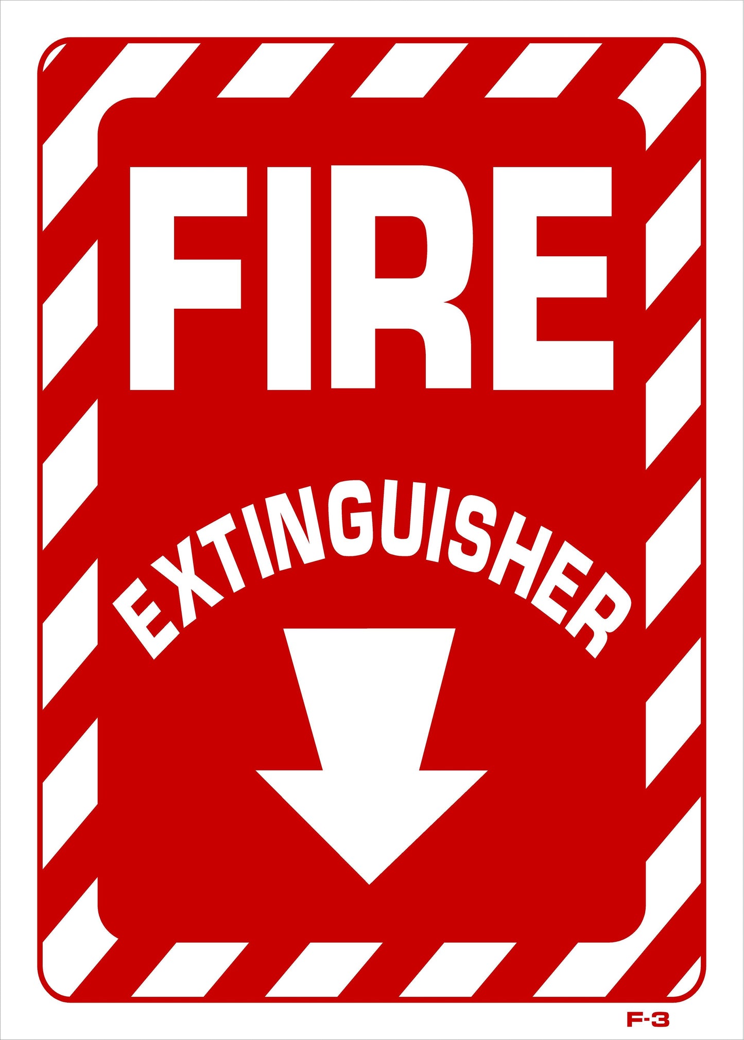 f-3 DF FIRE EXTINGUISHER STRIPES ARROW DOWN 14X10