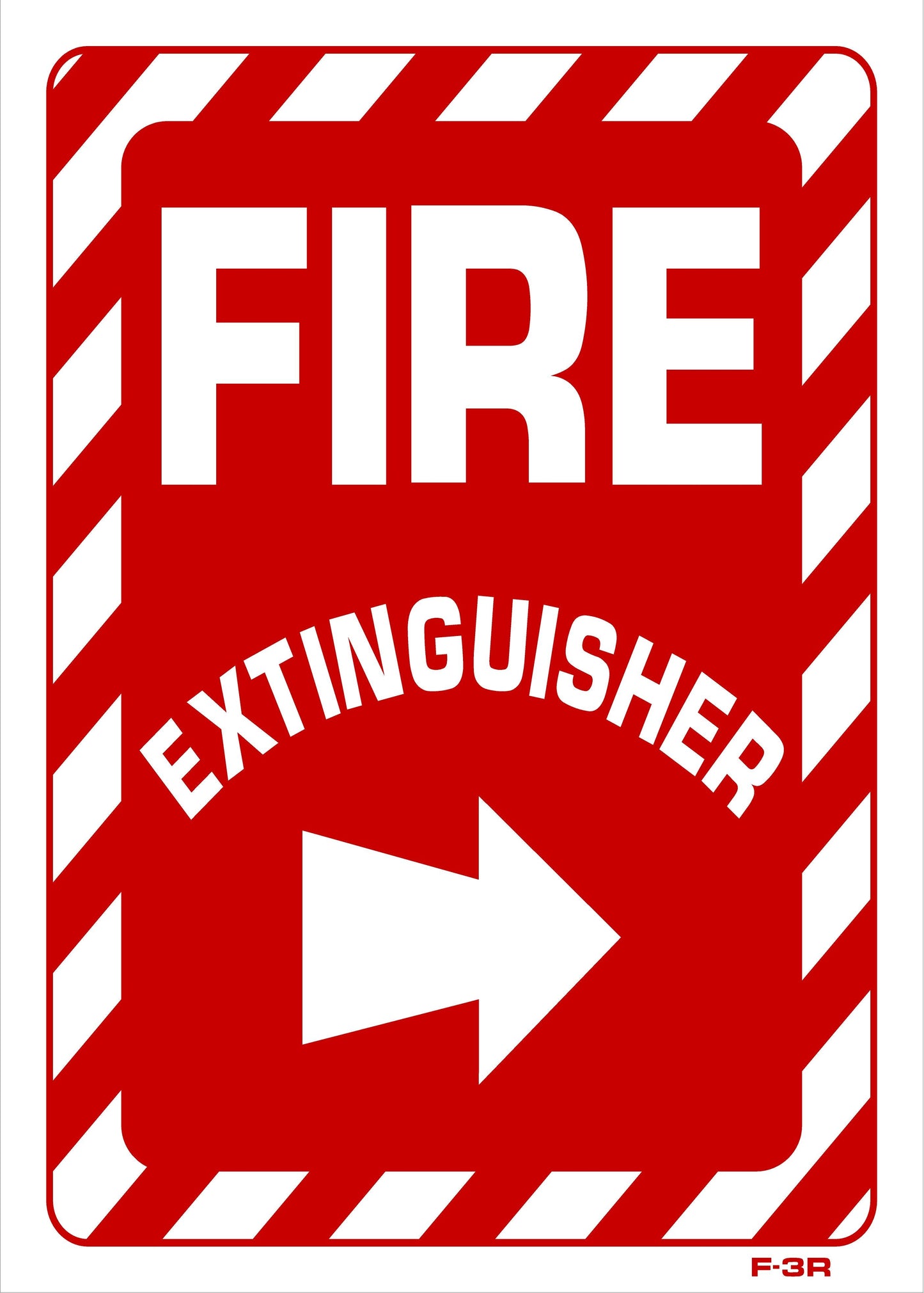 F-3R FIRE EXTINGUISHER arrow right(strips)14x10