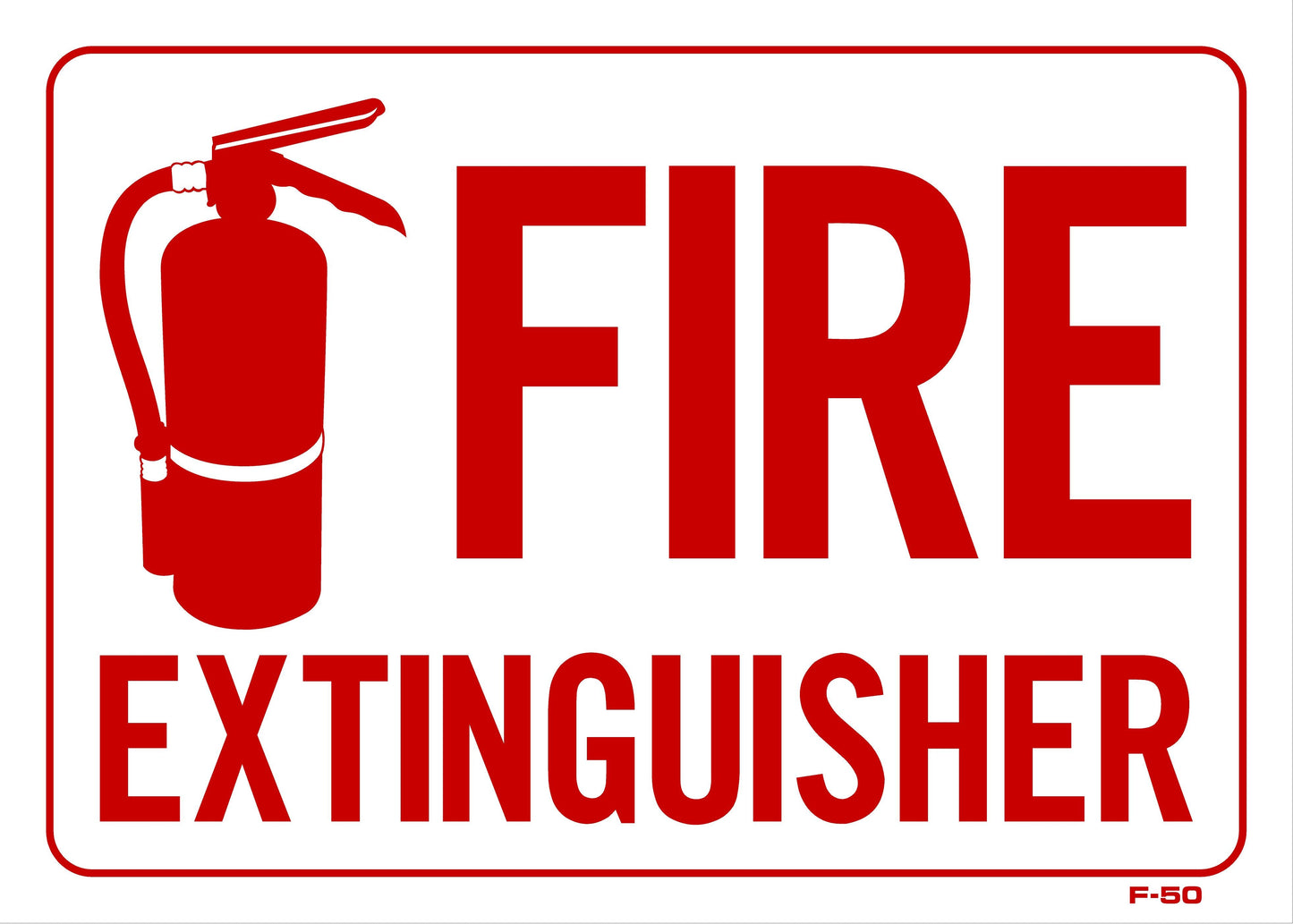 F-50 FIRE EXTINGUISHER W/SYMBOL 10x14