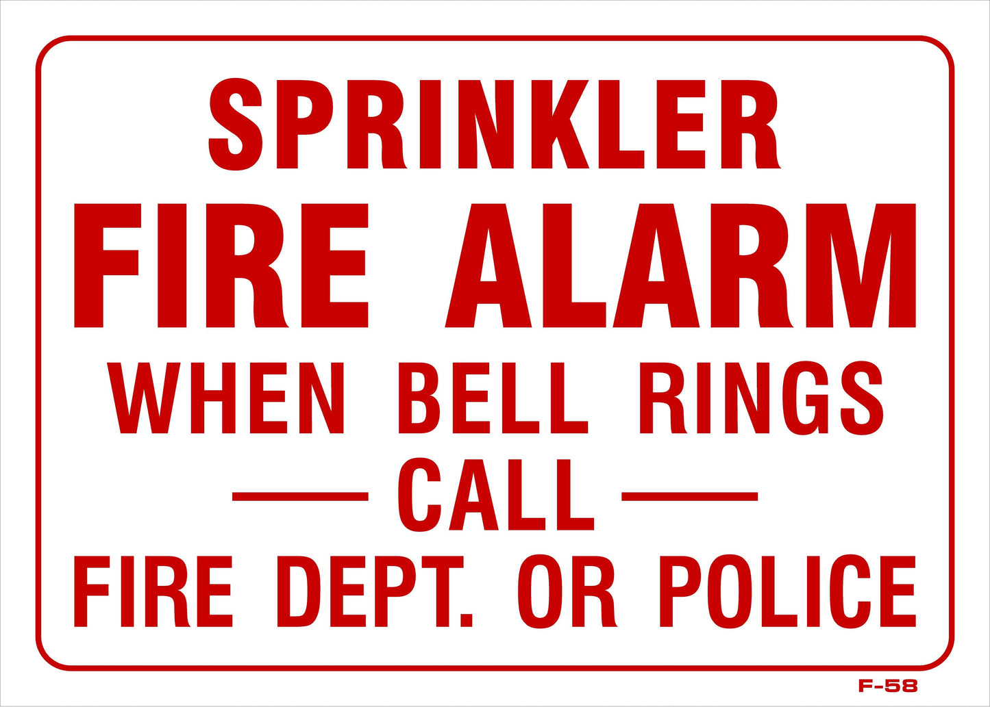 F-58 SPRINKLER FIRE ALARM 10x14