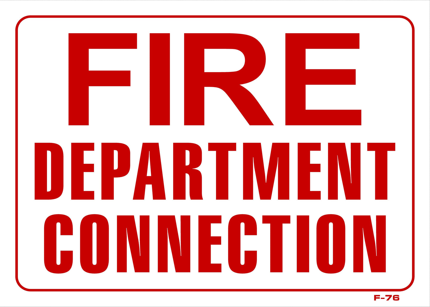 F-76 FIRE DEPT. CONNECTION 10x14