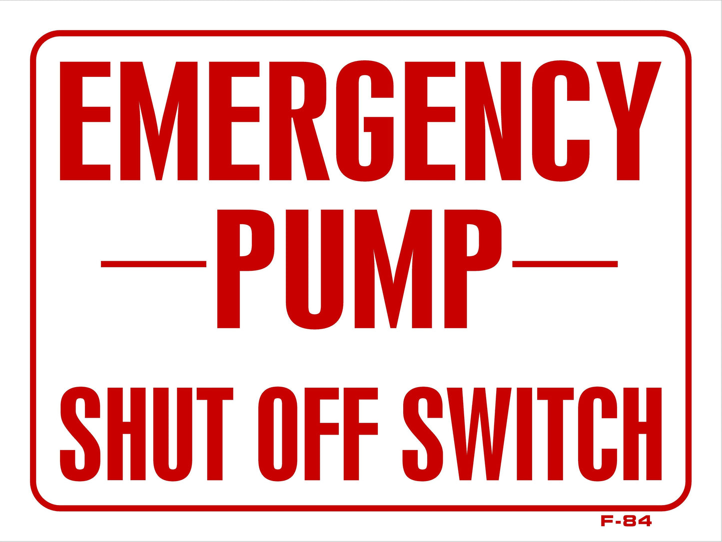 F-84 EMERGENCY PUMP SHUT-OFF 9x12