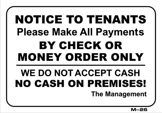 M-26 NOTICE TO TENANTS 7x10